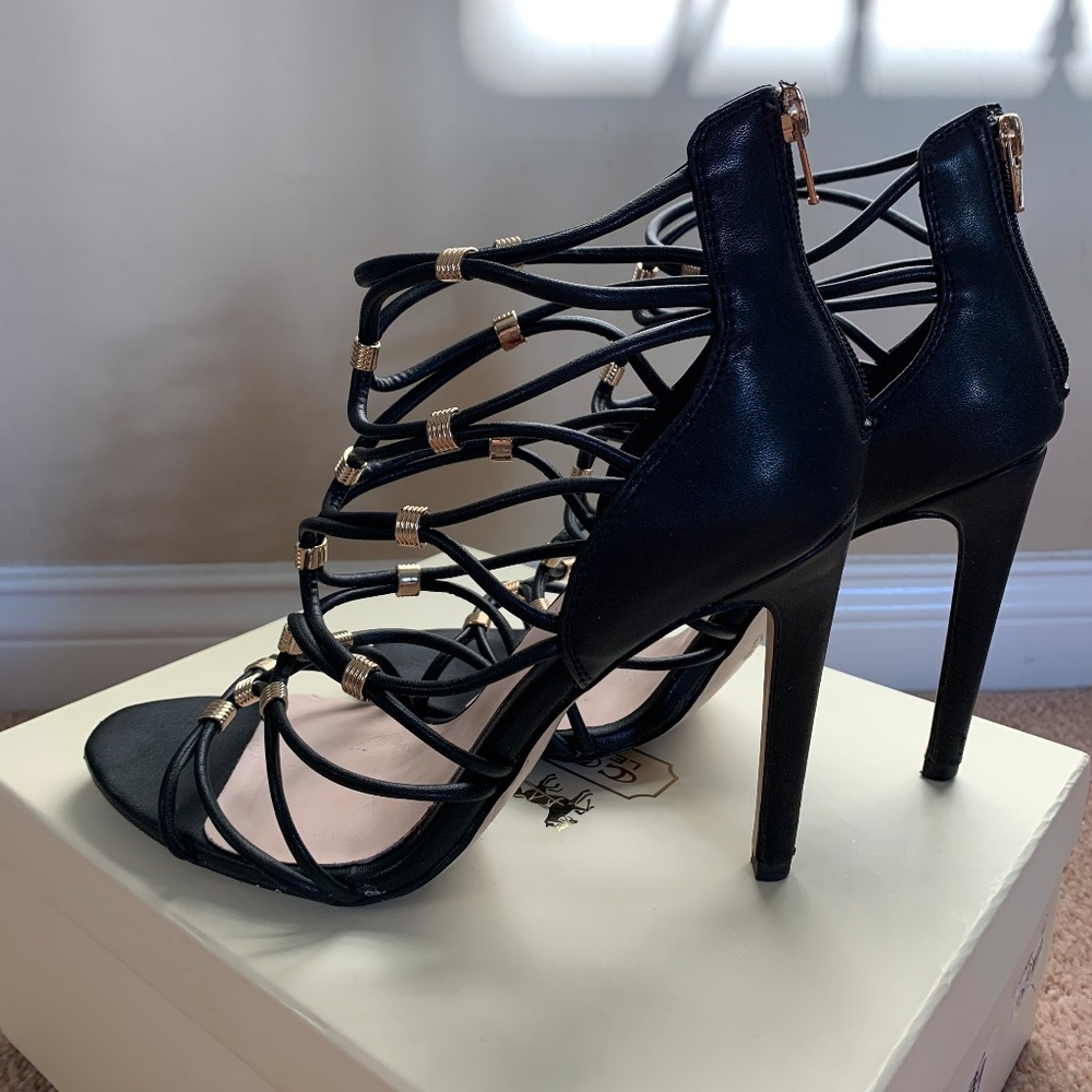 Aldo Leather Cage Heels